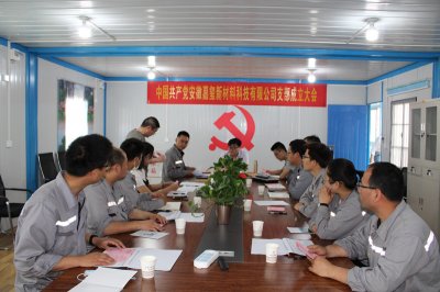 2020年5月29日安徽嘉玺公司党支部成立、党员学习活动中
